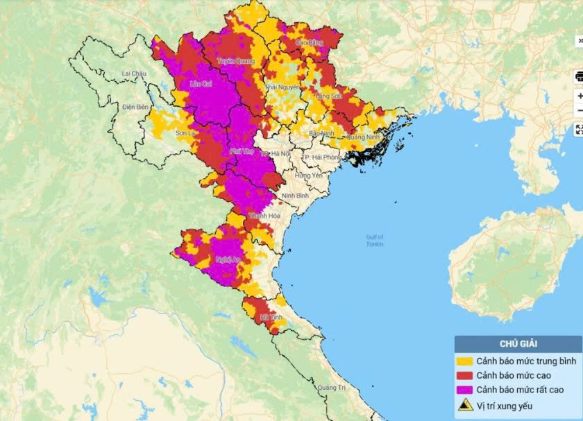 Hàng trăm xã, phường nguy cơ xảy ra lũ quét (Ảnh: NCHMF).