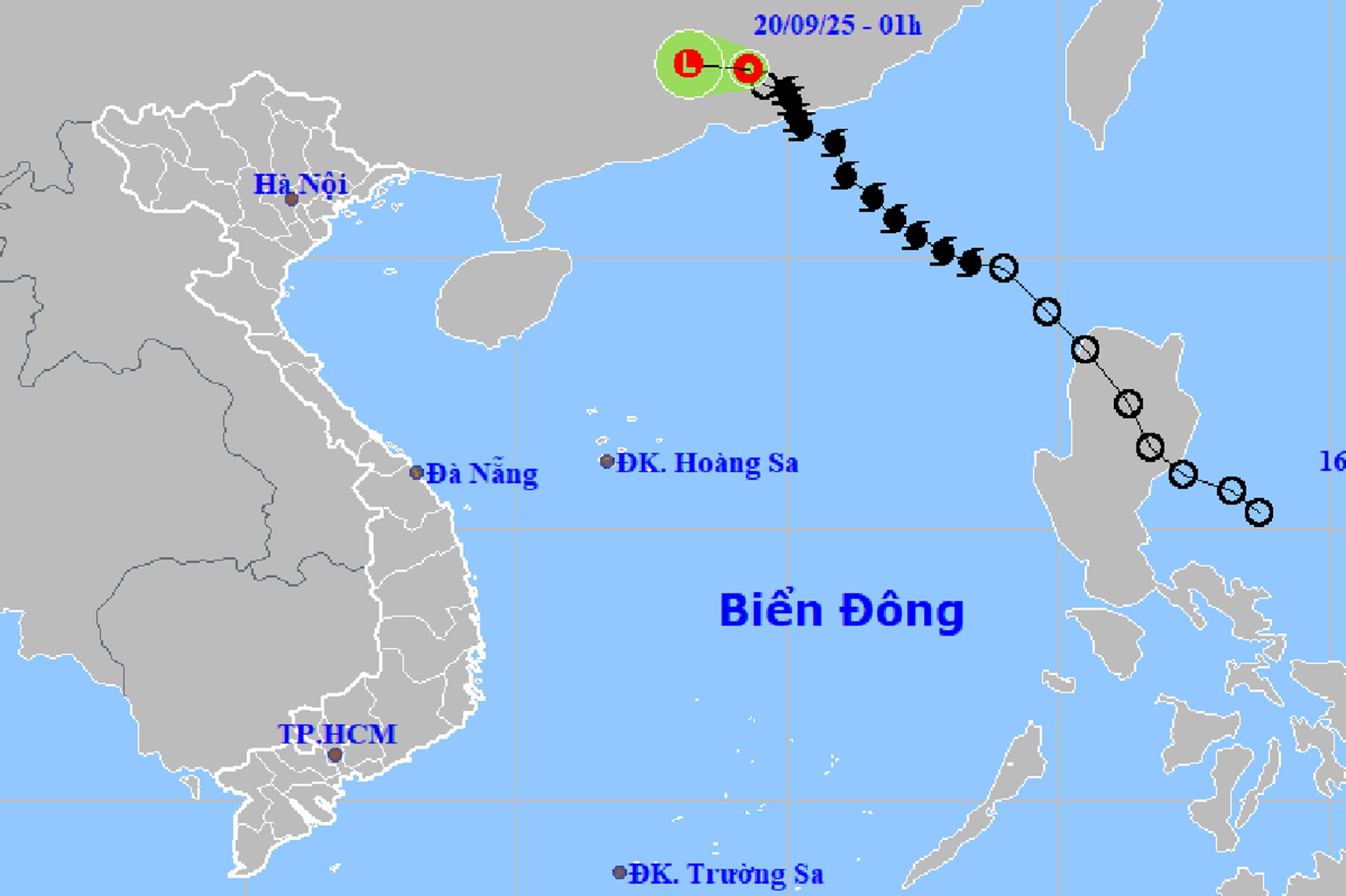 Hướng đi của bão số 8.