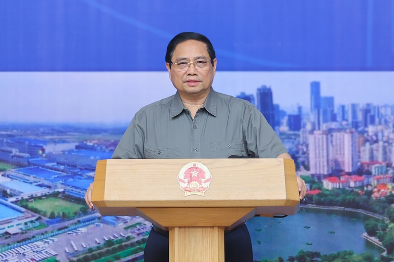 Thủ tướng Chính phủ Phạm Minh Chính, Chủ tịch Hội đồng điều phối vùng Đồng bằng sông Hồng, chủ trì Hội nghị lần thứ 6 của Hội đồng - Ảnh: VGP/Nhật Bắc