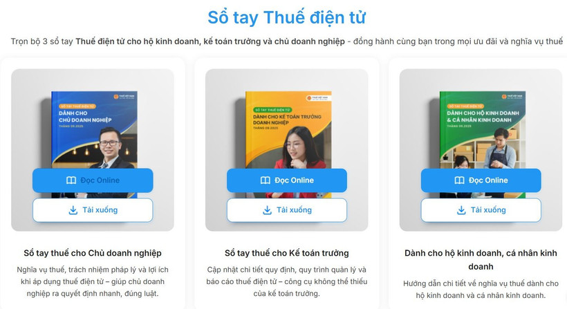 Cục Thuế đã nghiên cứu ban hành bộ 3 cuốn Sổ tay điện tử.