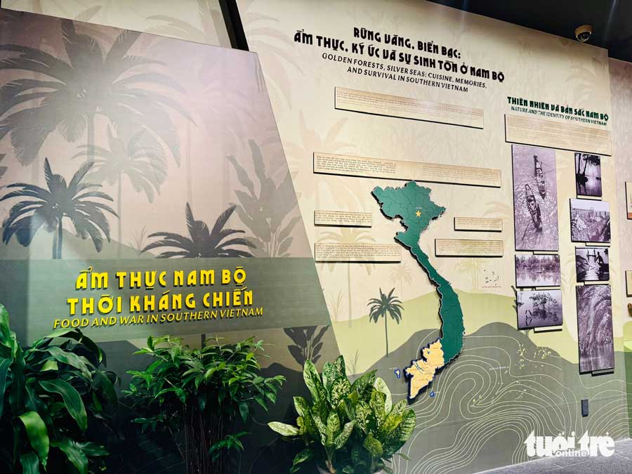 Triển lãm Ẩm thực Nam Bộ thời kháng chiến mở ra một không gian đậm bản sắc vùng đất tình nghĩa Nam Bộ - Ảnh: HỒ LAM