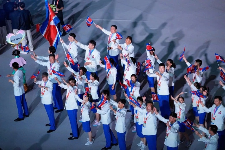 Đoàn Thể thao Triều Tiên tham dự tại ASIAD 20 - Ảnh: AP