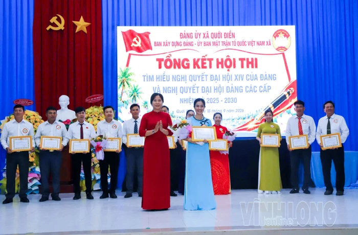 Xã Quới Điền thi tìm hiểu Nghị quyết đại hội XIV của Đảng và Nghị quyết đại hội Đảng các cấp