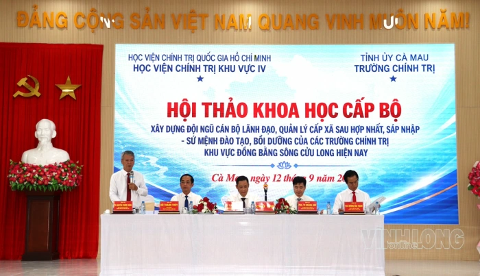 Hội thảo khoa học cấp bộ “Xây dựng đội ngũ cán bộ lãnh đạo, quản lý cấp xã sau hợp nhất, sáp nhập - Sứ mệnh đào tạo, bồi dưỡng của các Trường Chính trị khu vực Đồng bằng sông Cửu Long hiện nay”