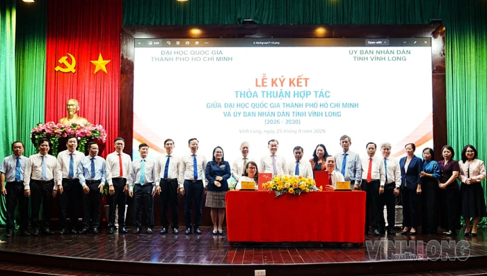 Vĩnh Long ký kết thỏa thuận hợp tác với Đại học Quốc gia TP Hồ Chí Minh