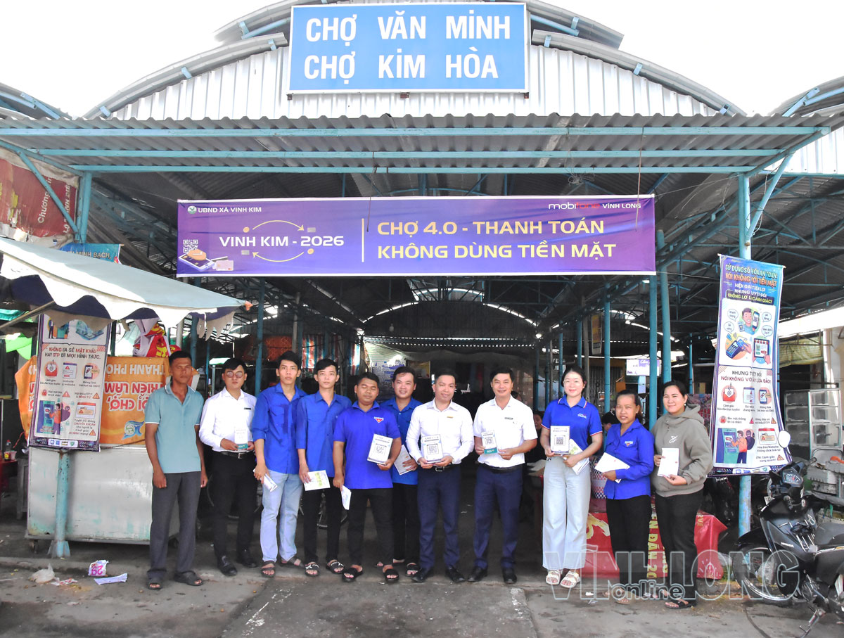Xã Vinh Kim ra quân mô hình chợ 4.0 tại chợ Kim Hoà.