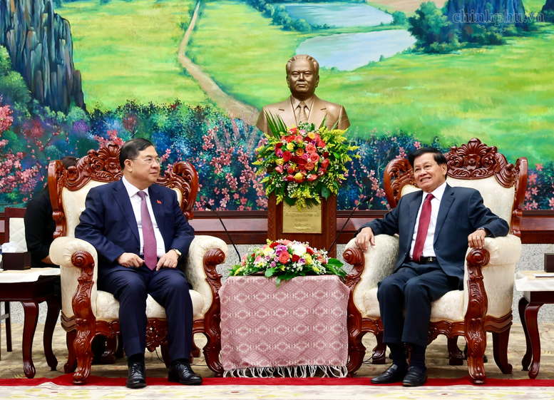 Phó Thủ tướng Thường trực Phạm Gia Túc cảm ơn sự đón tiếp trọng thị, thắm tình đồng chí, anh em của lãnh đạo và nhân dân Lào - Ảnh: chinhphu.vn/Phương Nguyên