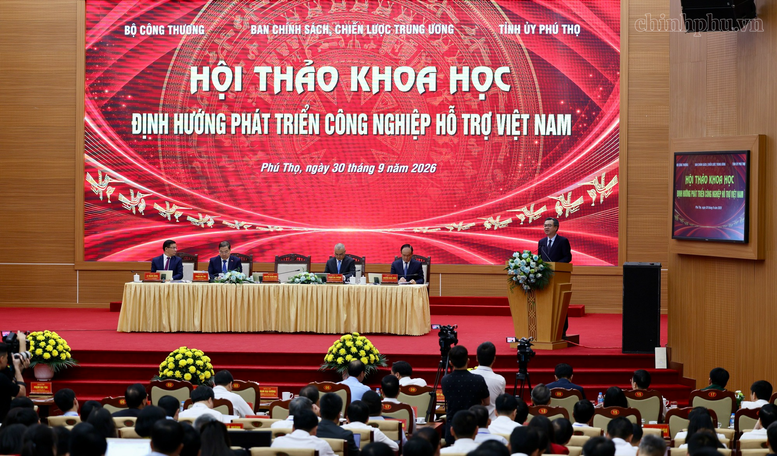 Hội thảo khoa học quốc gia Định hướng phát triển công nghiệp hỗ trợ Việt Nam - Ảnh: chinhphu.vn/Phương Nguyên

