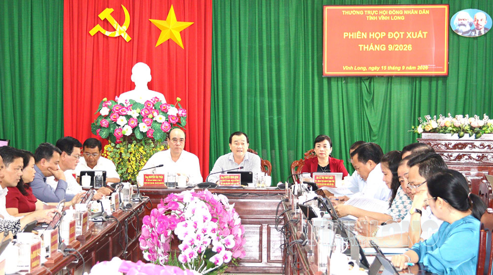Thường trực HĐND tỉnh tổ chức phiên họp đột xuất tháng 9/2026 xem xét, cho ý kiến đối với các nội dung thuộc thẩm quyền.