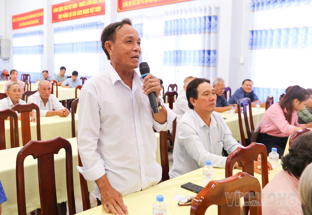 Cử tri Phạm Văn Những- khóm Bến Giá đề xuất đặt cống thoát nước trên tuyến Quốc lộ 53.
