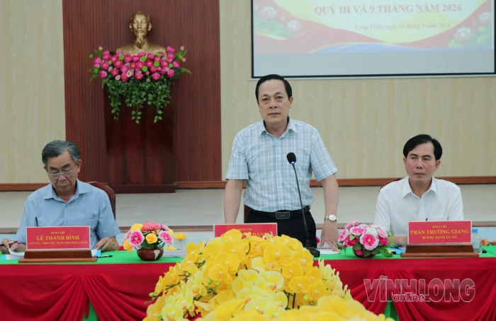 Phó Bí thư Tỉnh ủy- Lâm Minh Đằng kiểm tra việc thực hiện Nghị quyết tại xã Long Vĩnh