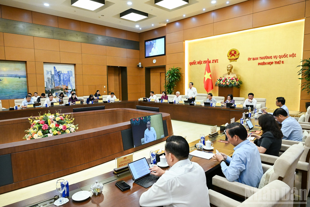 Chủ tịch Quốc hội Trần Thanh Mẫn, Ủy ban Thường vụ Quốc hội phát biểu tại Phiên họp thứ 6 của Ủy ban Thường vụ Quốc hội, ngày 3/9/2026. (Ảnh: Duy Linh)
