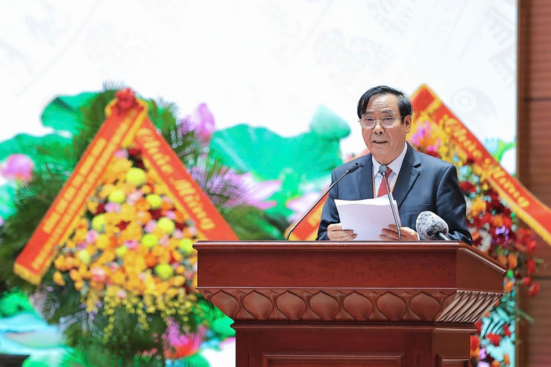 Ông Nguyễn Thanh Bình, Chủ tịch Hội Người cao tuổi Việt Nam phát biểu khai mạc phiên trọng thể -Ảnh: chinhphu.vn/Toàn Thắng

