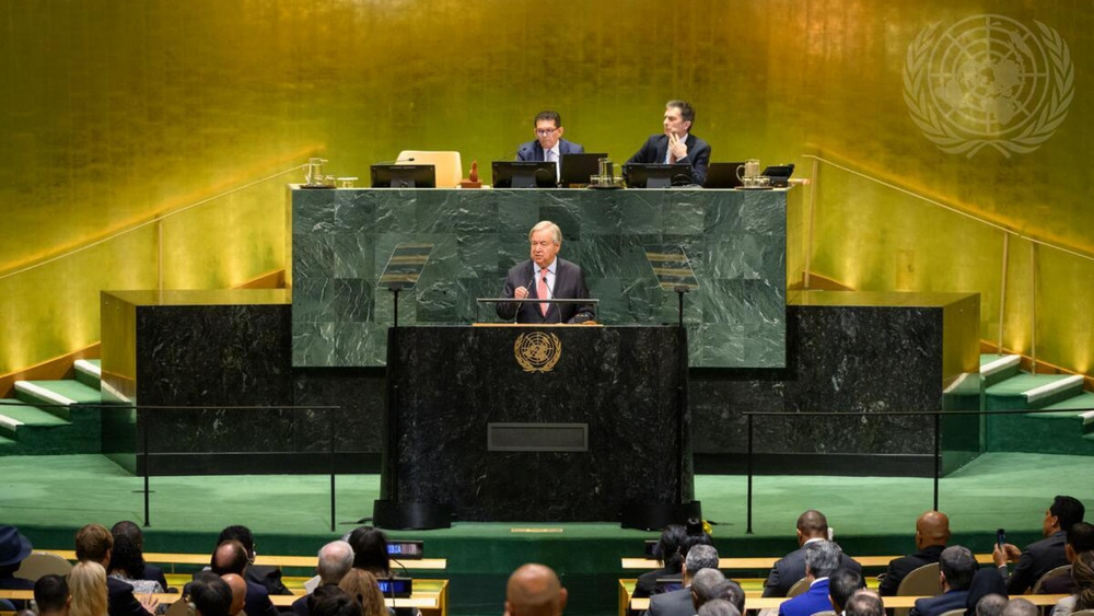 Tổng Thư ký Liên hợp quốc António Guterres phát biểu khai mạc Phiên thảo luận cấp cao Đại hội đồng Liên hợp quốc khóa 81. (Ảnh: Website Đại hội đồng Liên hợp quốc)
