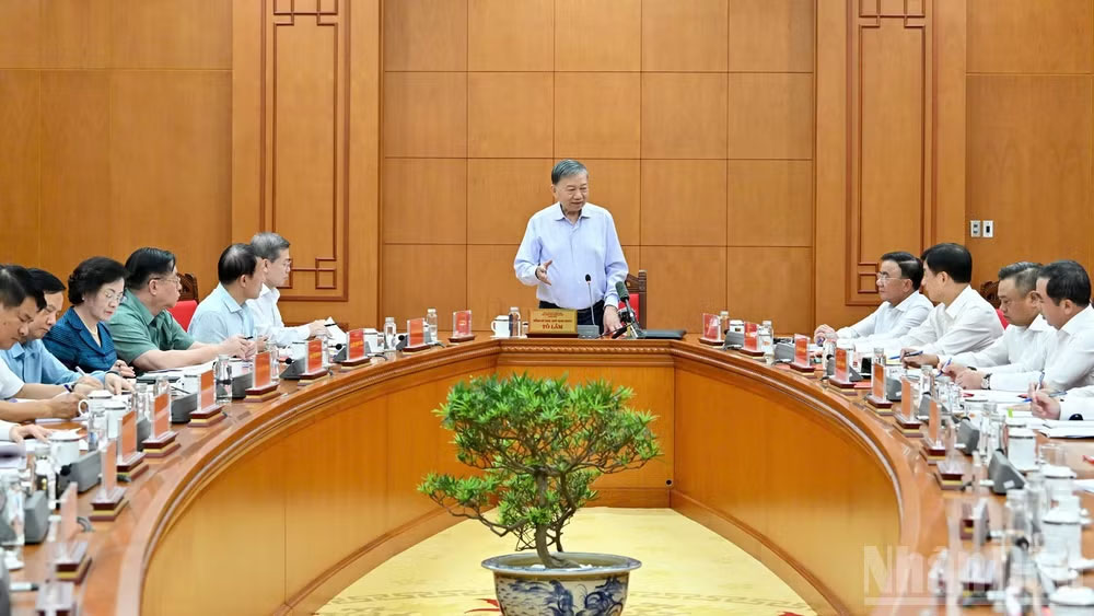 Tổng Bí thư, Chủ tịch nước Tô Lâm chủ trì cuộc họp Thường trực Ban Chỉ đạo Trung ương về phòng, chống tham nhũng, lãng phí, tiêu cực. (Ảnh: Thủy Nguyên)