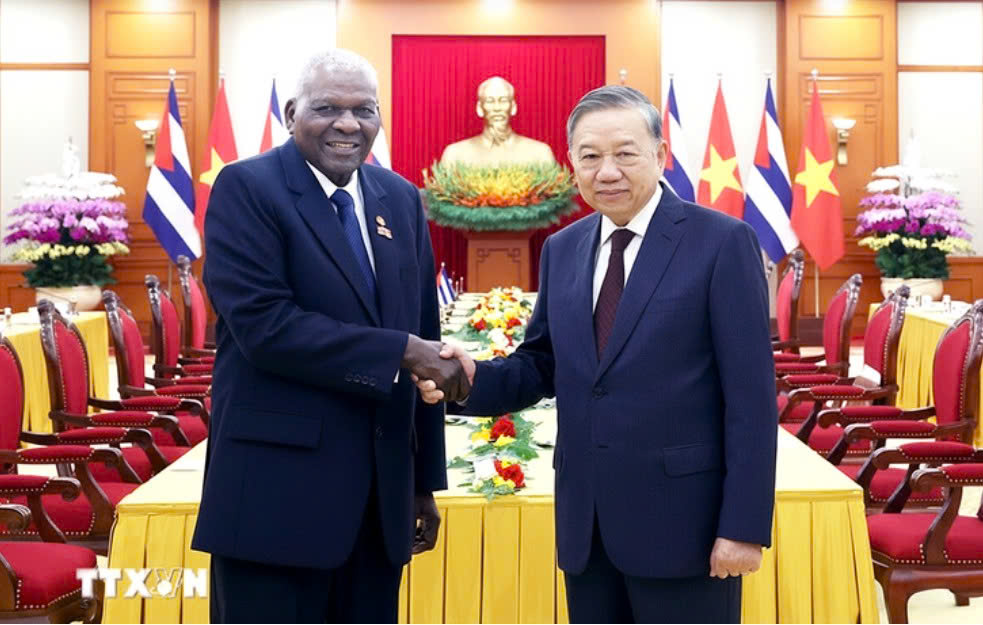 Tổng Bí thư Tô Lâm tiếp Chủ tịch Quốc hội Cuba - Ảnh: TTXVN