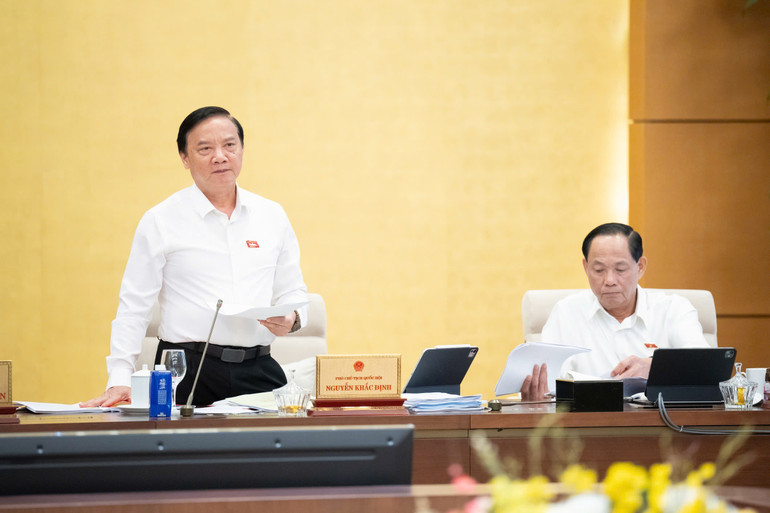 Phó Chủ tịch Quốc hội Nguyễn Khắc Định phát biểu ý kiến. (Ảnh: DUY LINH)
