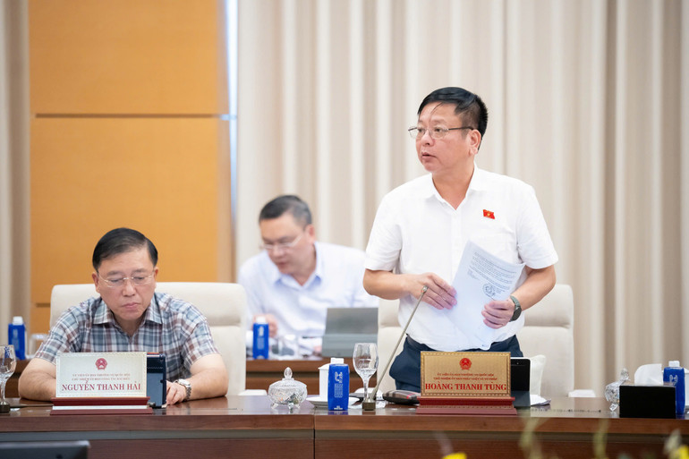 Phó Chủ nhiệm Ủy ban Pháp luật và Tư pháp Nguyễn Trường Giang phát biểu ý kiến. (Ảnh: DUY LINH)