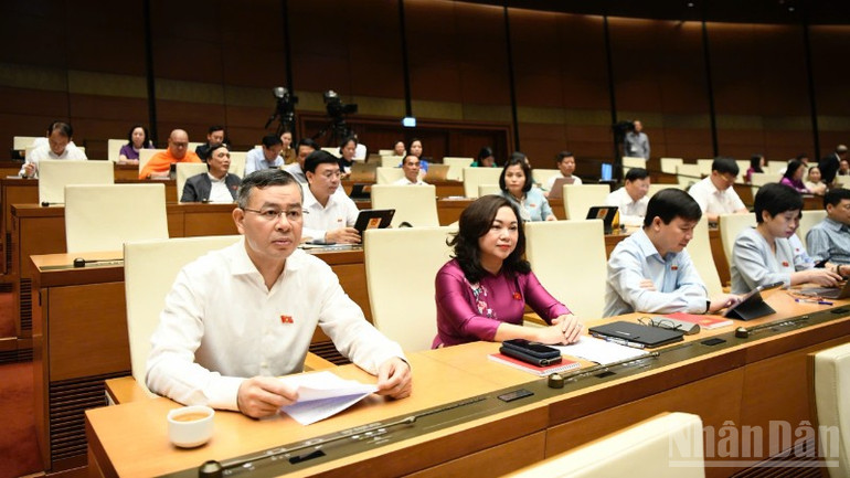 Các đại biểu tham dự phiên họp. (Ảnh: DUY LINH)