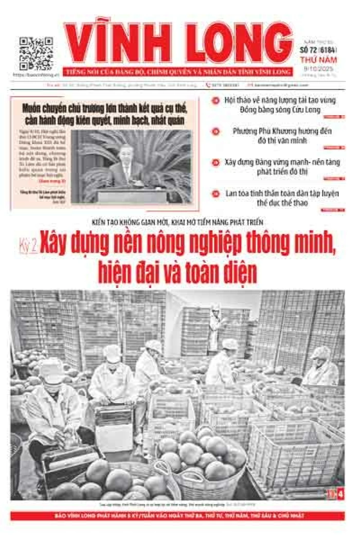 Mời bạn đọc xem báo in số 72 (6184) thứ năm ngày 9/10/2025 