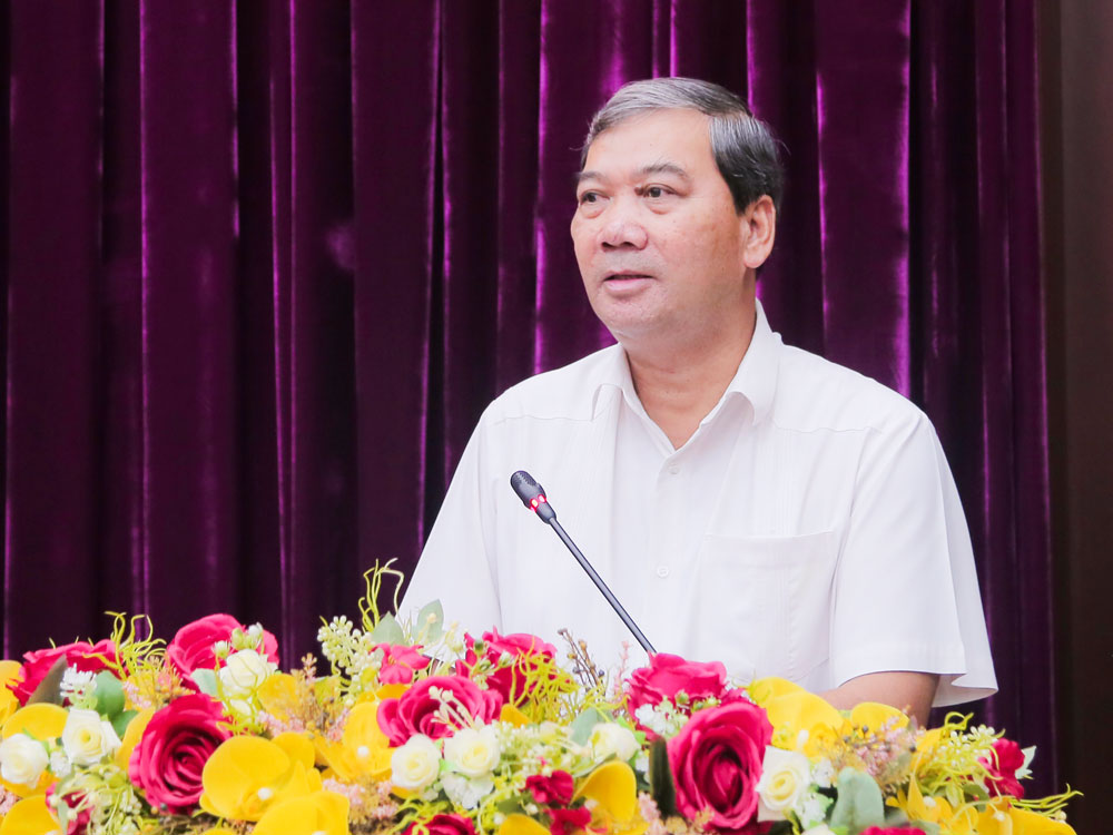 Đồng chí Kim Ngọc Thái- Phó Bí thư Tỉnh ủy phát biểu kết luận hội nghị.

