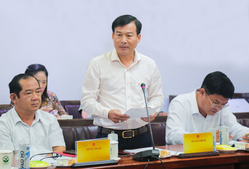 Đại biểu Sở Tài chính phát biểu tại hội nghị.