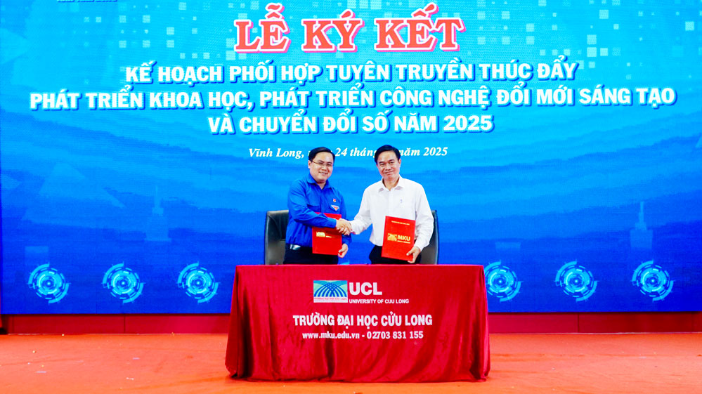 Sở Khoa học và Công nghệ, Tỉnh Đoàn ký kết kế hoạch tuyên truyền thúc đẩy phát triển KH - CN, ĐMST và CĐS.