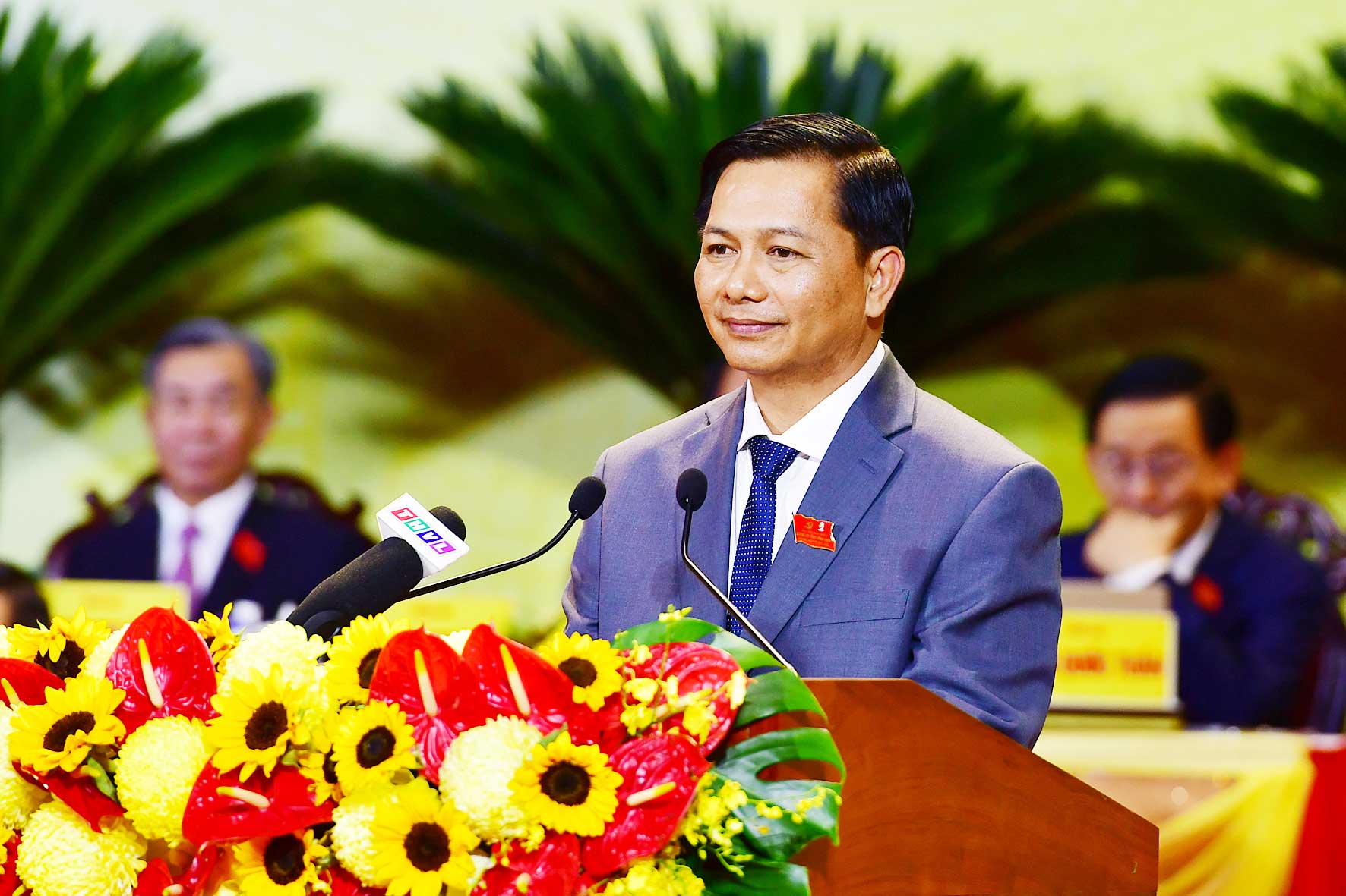  Đồng chí Trần Văn Lâu- Bí thư Tỉnh uỷ Vĩnh Long nhiệm kỳ 2025-2030 phát biểu tại đại hội.