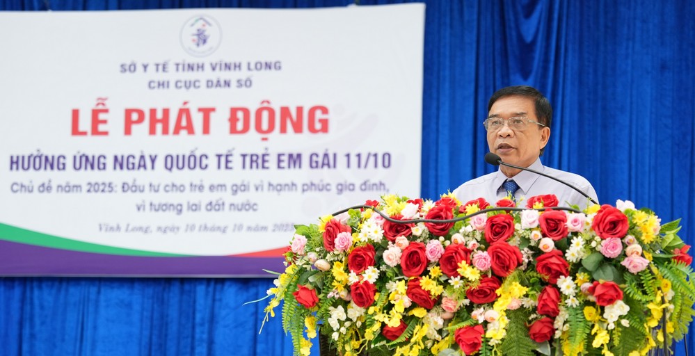 Phó Giám đốc Sở Y tế- Nguyễn Văn Đời phát biểu tại lễ phát động.