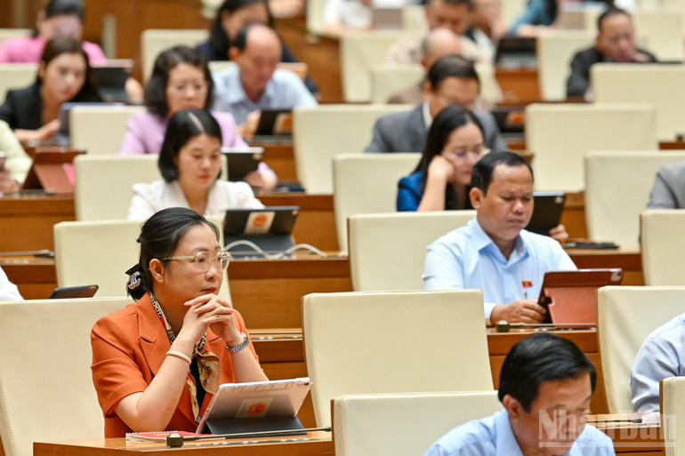 Các đại biểu Quốc hội dự phiên họp. (Ảnh: THỦY NGUYÊN)