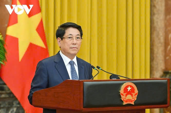 Chủ tịch nước Lương Cường phát biểu
