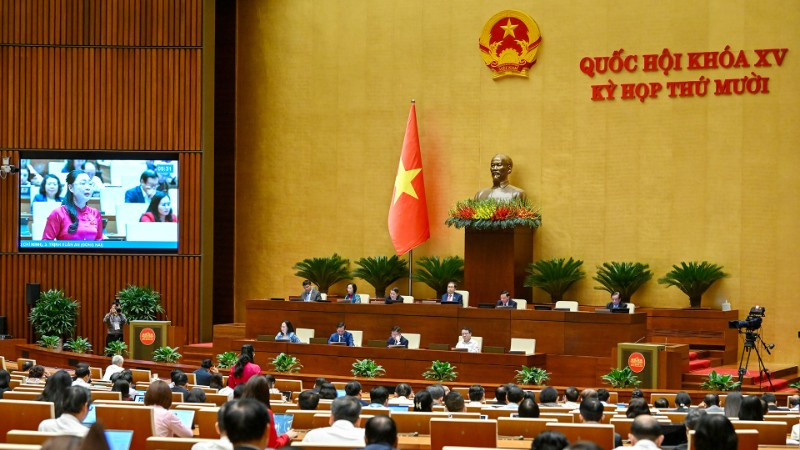 Quang cảnh Quốc hội chiều ngày 30/10. (Ảnh: THỦY NGUYÊN)