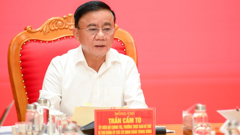 Đồng chí Trần Cẩm Tú, Ủy viên Bộ Chính trị, Thường trực Ban Bí thư. (Ảnh: ĐĂNG KHOA)