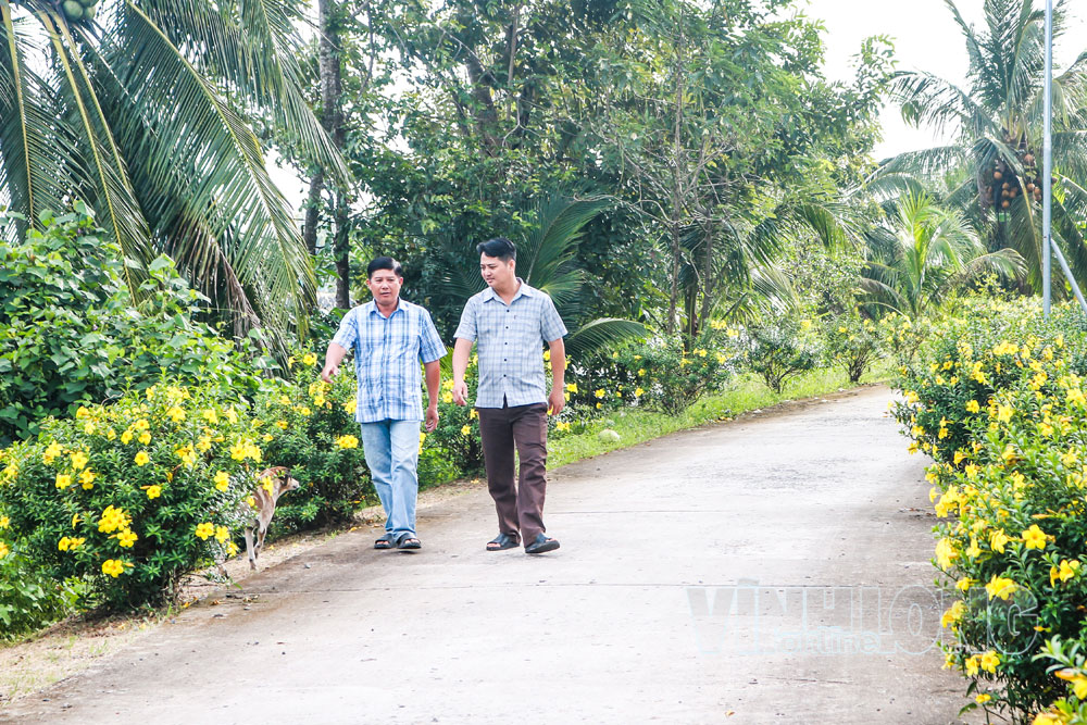 Tuyến đường xanh, sạch, đẹp tại ấp Gò Nhum, góp phần thực hiện nghị quyết xã đề ra.

