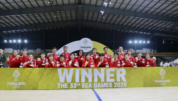 Futsal nữ Việt Nam lần đầu giành Huy chương Vàng SEA Games 33-2025. (Ảnh: VFF)
