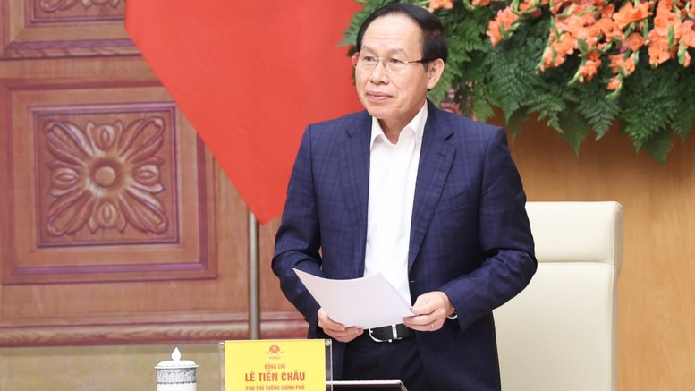 Phó Thủ tướng Lê Tiến Châu chủ trì cuộc làm việc, đối thoại với các doanh nghiệp trong lĩnh vực giáo dục và đào tạo nhằm tháo gỡ các điểm nghẽn trong xã hội hóa giáo dục. (Ảnh: chinhphu.vn/Thu Sa)
