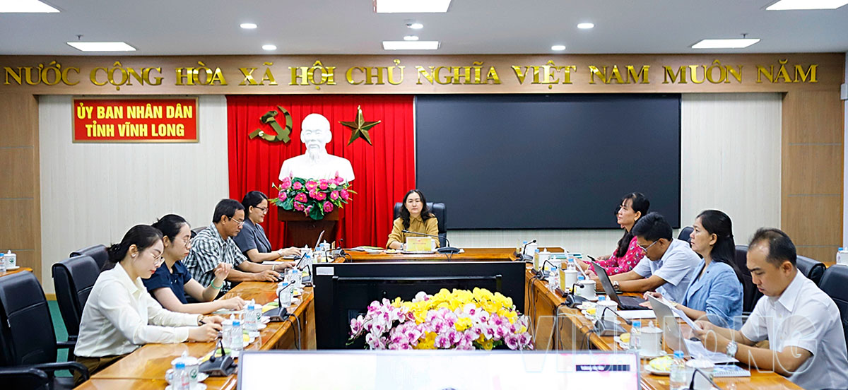 Lãnh đạo Sở Tài chính cùng một số sở, ban, ngành tỉnh Vĩnh Long tham dự hội thảo trực tuyến.