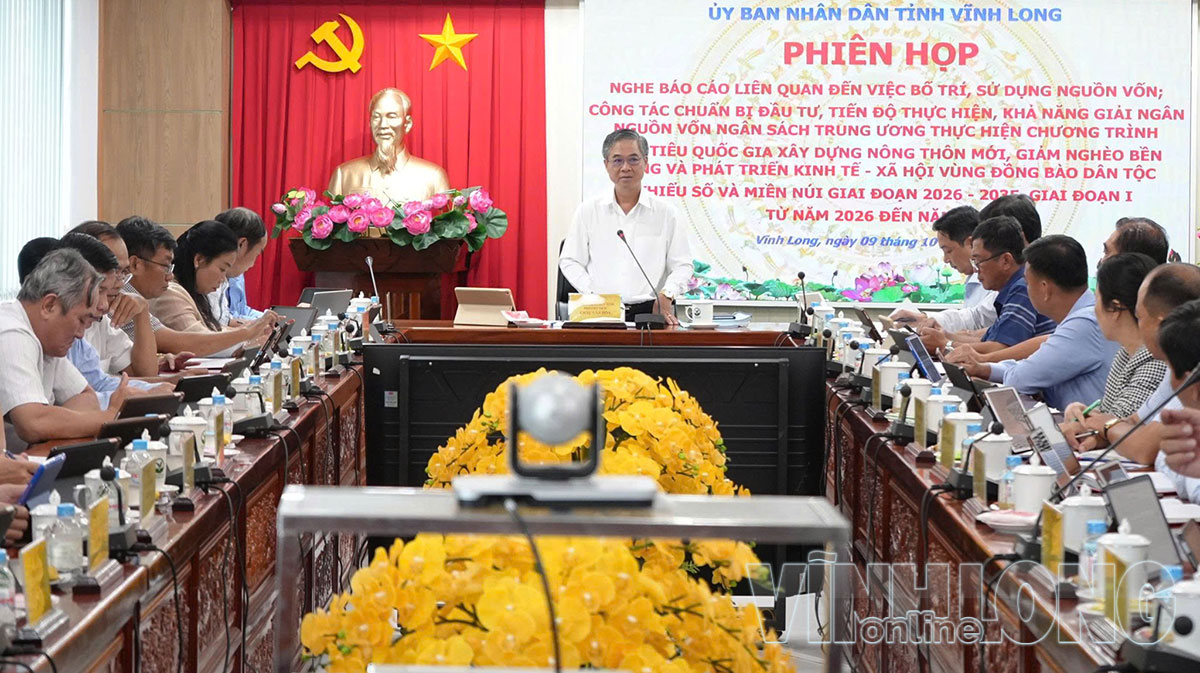 Phó Chủ tịch UBND tỉnh Châu Văn Hòa phát biểu chỉ đạo tại cuộc họp.