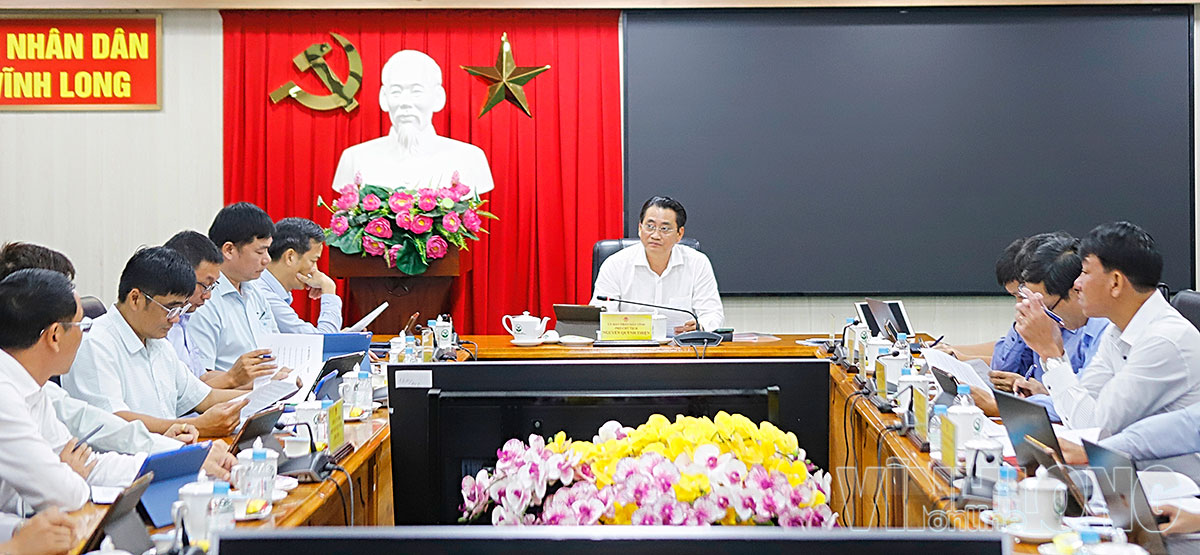 Phó Chủ tịch UBND tỉnh Nguyễn Quỳnh Thiện chủ trì cuộc họp.