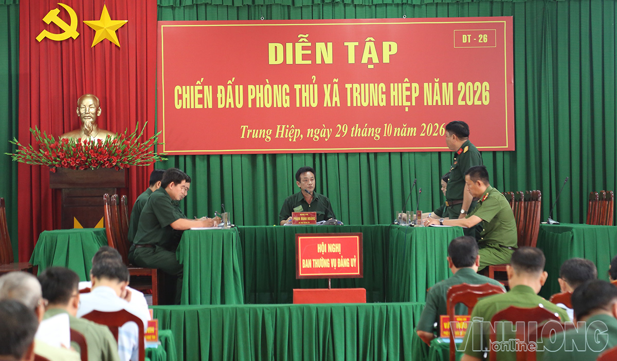 Các cuộc họp vận hành cơ chế trong diễn tập.