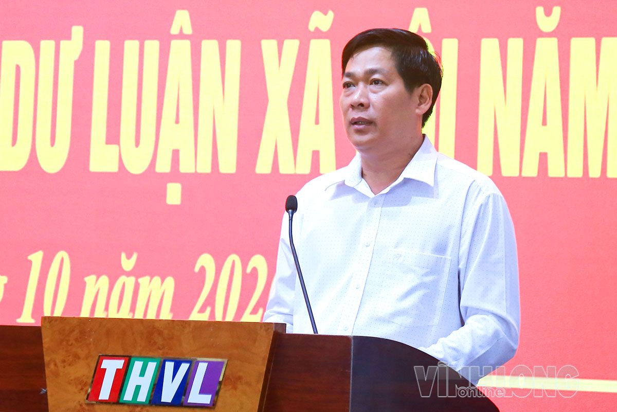 Đồng chí Nguyễn Trung Kiên – Phó Trưởng Ban Tuyên giáo Tỉnh ủy phát biểu khai mạc tập huấn.