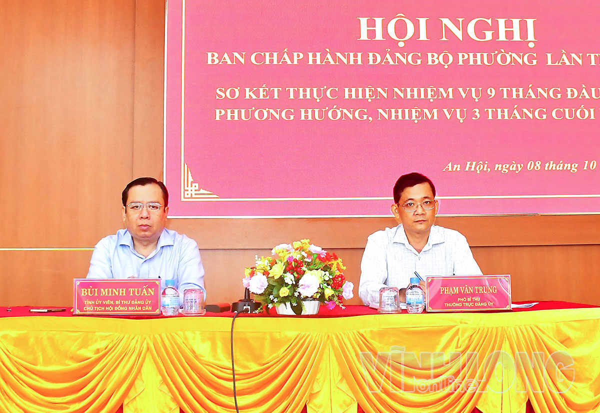 Thường trực Đảng ủy phường An Hội chủ trì hội nghị.