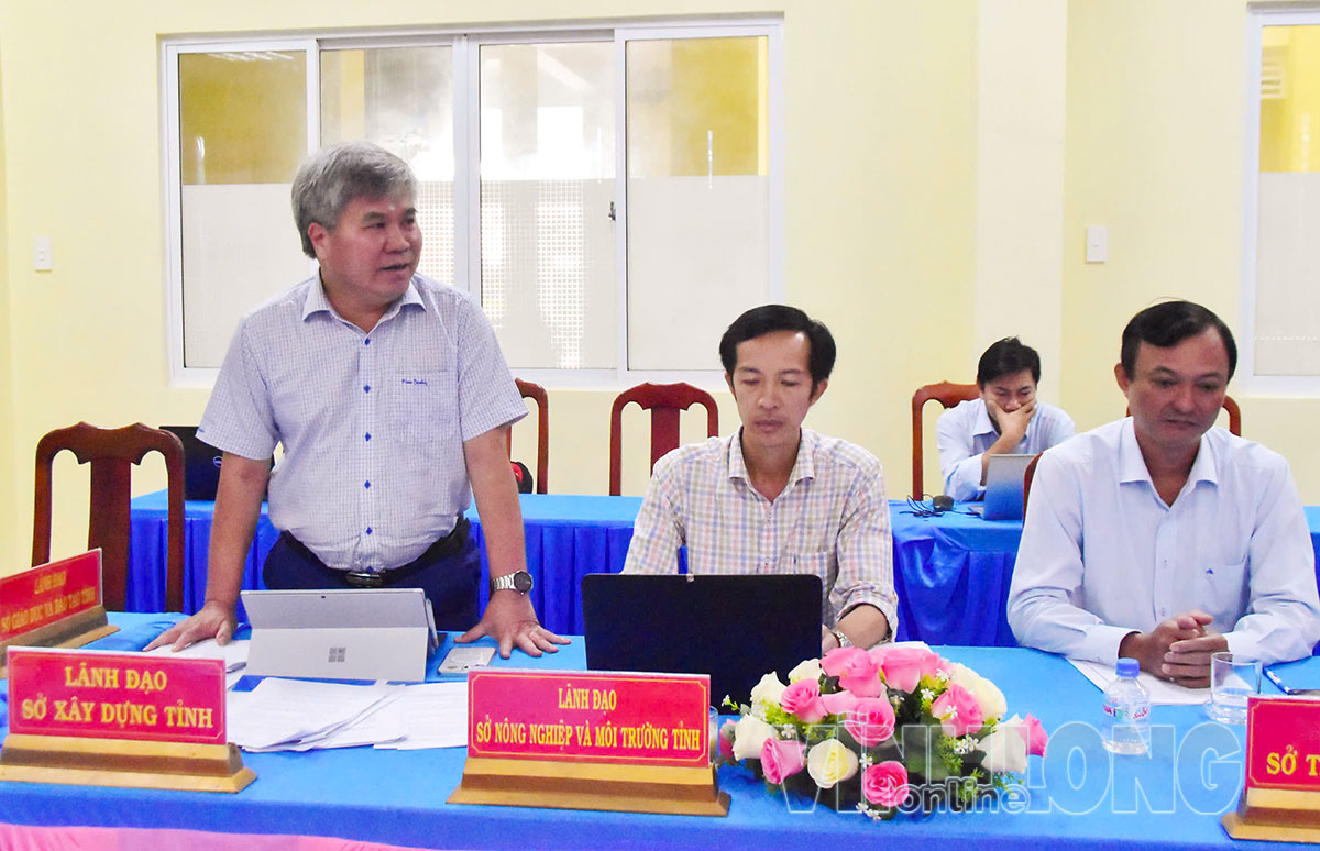 Giám đốc Sở Xây dựng Dương Văn Phúc phát biểu ý kiến liên quan lĩnh vực xây dựng các dự án.

