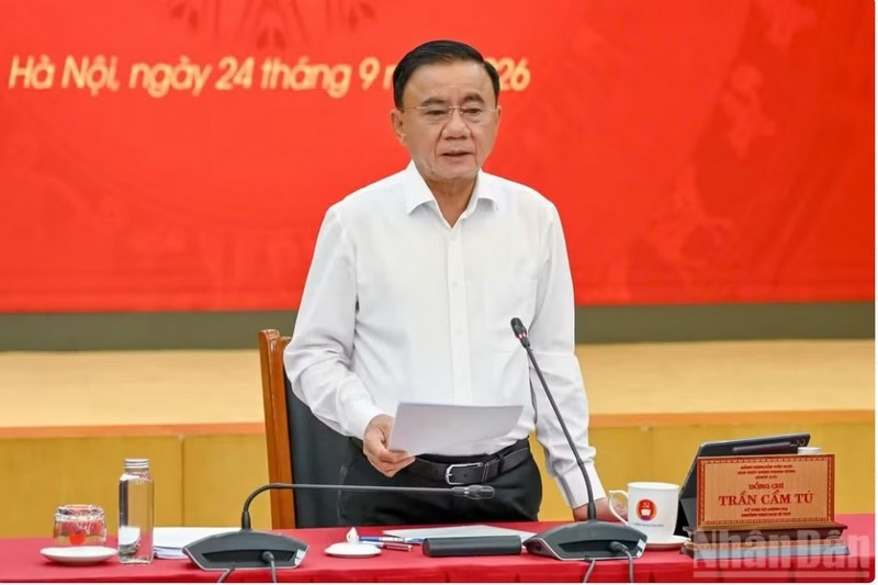 Đồng chí Trần Cẩm Tú, Ủy viên Bộ Chính trị, Thường trực Ban Bí thư. (Ảnh: THỦY NGUYÊN)
