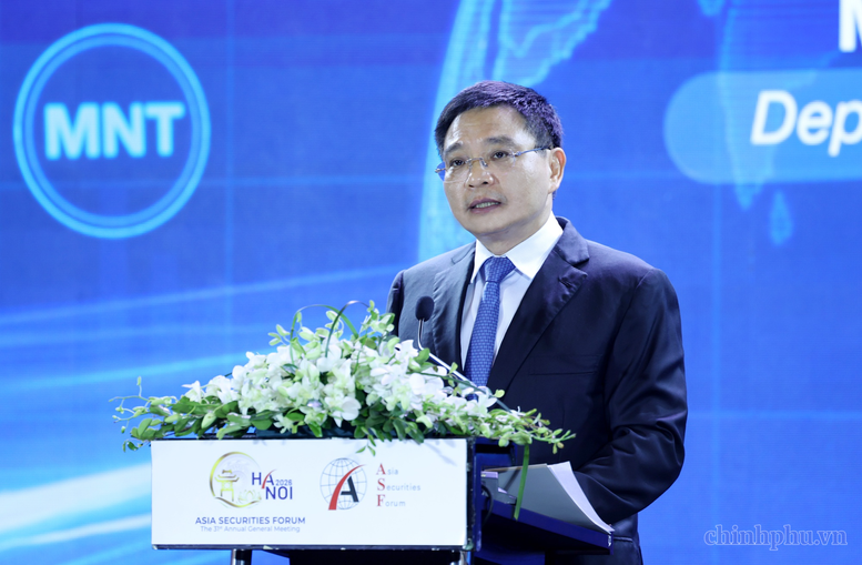Phó Thủ tướng Nguyễn Văn Thắng phát biểu khai mạc Hội nghị thường niên Diễn đàn Chứng khoán châu Á (ASF) lần thứ 31 ngày 1/10- Ảnh chinhphu.vn/Đức Tuân

