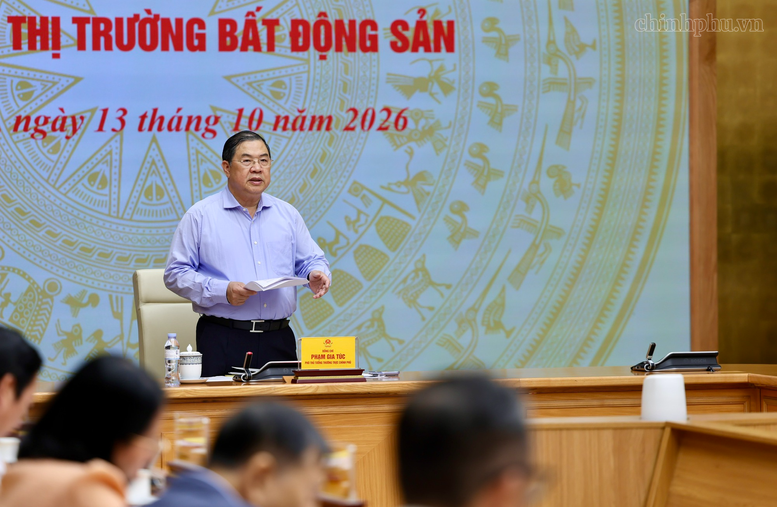 Phó Thủ tướng Thường trực Chính phủ Phạm Gia Túc chủ trì phiên họp thứ nhất của Ban Chỉ đạo Trung ương về chính sách nhà ở và thị trường bất động sản - Ảnh: chinhphu.vn/Phương Nguyên

