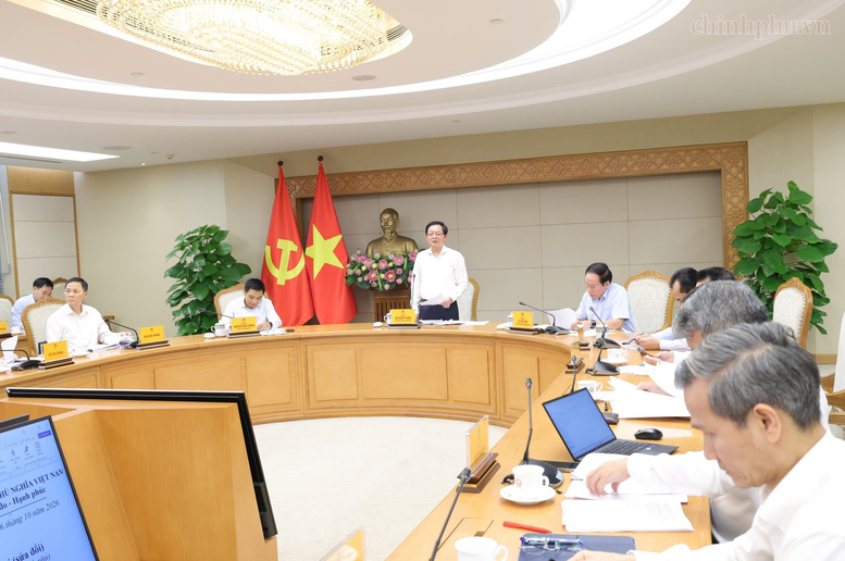 Cuộc họp rà soát, hoàn thiện dự thảo Luật Đất đai (sửa đổi) - Ảnh: chinhphu.vn/Gia Huy

