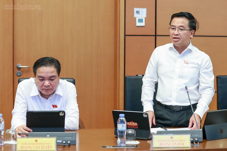 Đại biểu Bùi Xuân Hải (TP. Hải Phòng) nêu ý kiến - Ảnh: chinhphu.vn/Nhật Bắc
