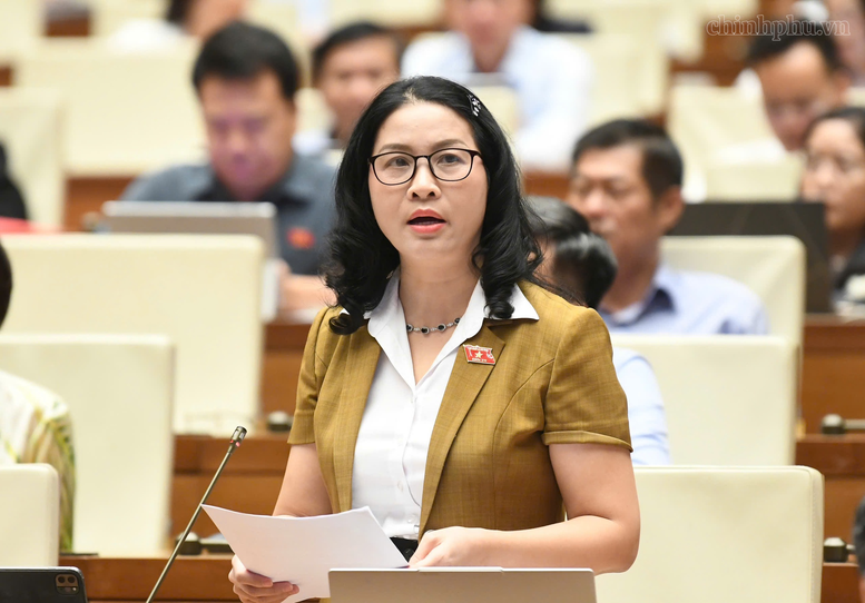 Đại biểu Nguyễn Thị Lan (Hà Nội) phát biểu - Ảnh: chinhphu.vn/Nhật Bắc