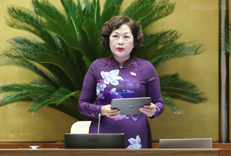 Phó Chủ tịch Quốc hội Nguyễn Thị Hồng phát biểu kết thúc phiên thảo luận - Ảnh: chinhphu.vn/Nhật Bắc

